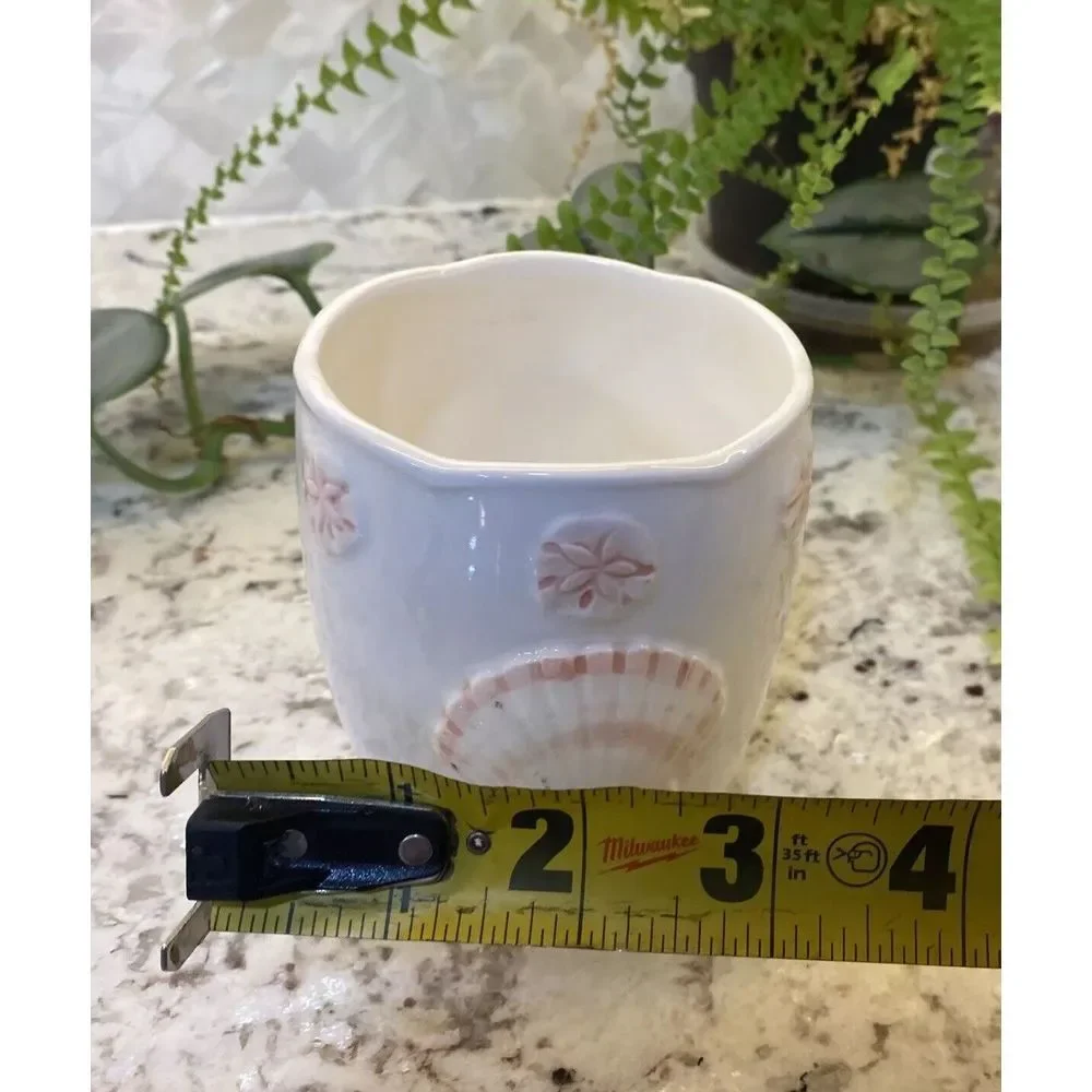 Vintage Otagiri Ceramic Bathroom Toothbrush Holder Soap Dish Tumbler Beach Shell